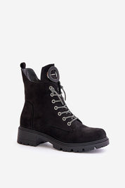 Virellune Frostlace eco-suede boots with decorative lacing and side zipper, designed for cool-weather comfort and natural movement.