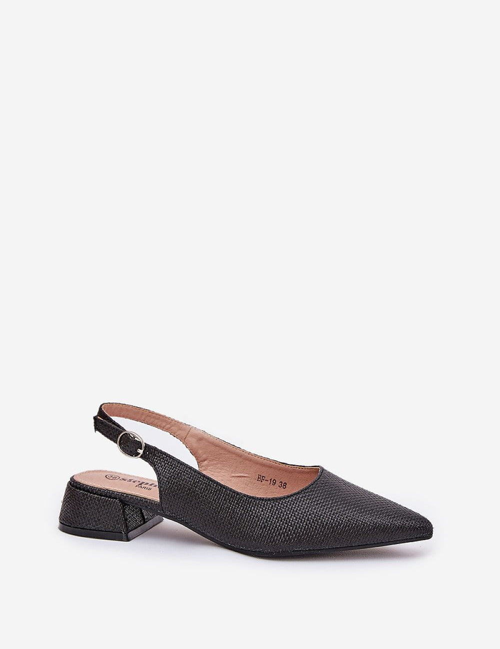 Merdalia Pointed-Toe Woven Sandals with ankle strap and textured design in black, suitable for warm weather elegance.