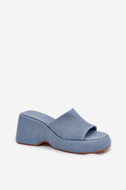 Zalhera Textile Wedge Sandals with a woven upper, open-toe design, and high platform for a stylish and comfortable summer look.