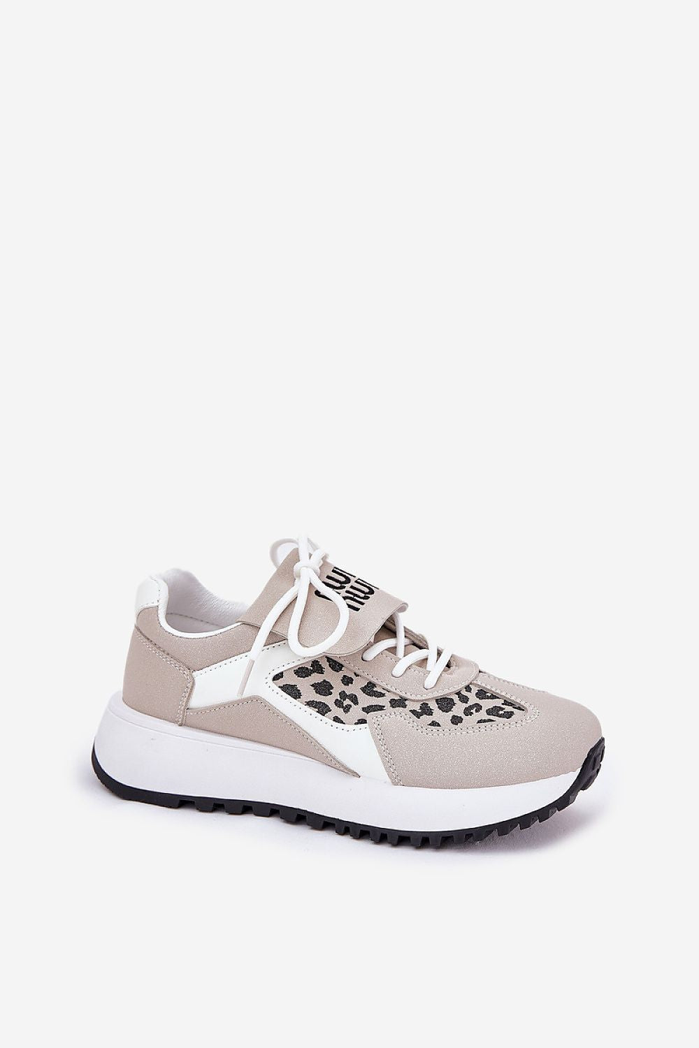 Olivelle Wrapped Front Platform Shoes with suede-textured upper, subtle slogan, and 3.5 cm sole for casual comfort and style.