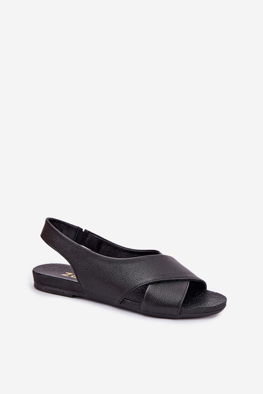 Talmea Soft-Strap Leather Sandals in black, open toe design for breathability, handcrafted with premium leather for comfort and style.