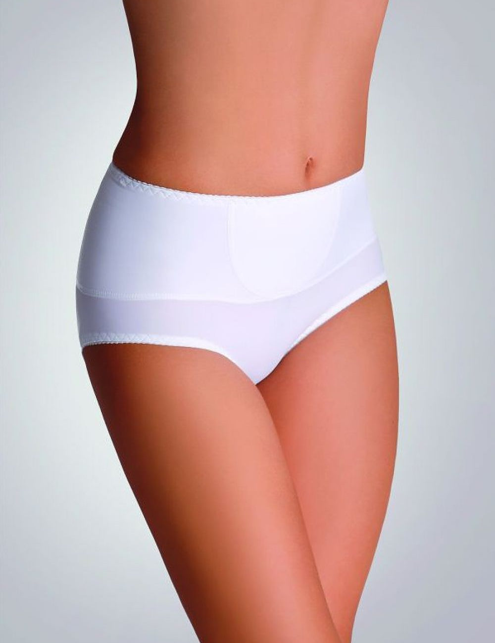Plus Size Veloria Tummy Control Briefs in white, featuring a high waist for tummy shaping and slimming under tight outfits.