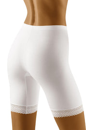 Plus Size Rivelle Lace Trim Bermuda Shorts - back view showing fitted design and delicate lace trim, ideal for comfort and style.