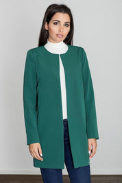Woman wearing Alverine Viscose-Blend Lightweight Coat in a sleek, minimalist design for elegant, versatile style.