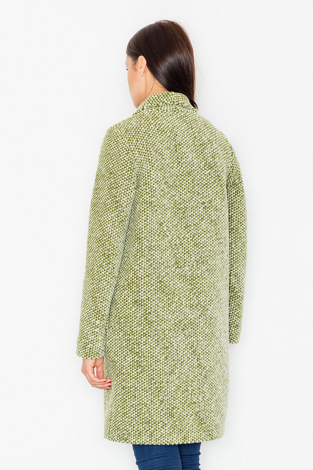 Back view of Trevalisse wool-blend knee-length coat, showcasing its straight silhouette and versatile design for layering.