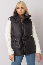 Woman wearing Calveris Belted Lined Zip Gilet with front zip, side pockets, and belt; ideal for layering in transitional seasons.