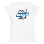 Zalmera Women's Cotton T-Shirt with customizable print design area on back, ideal for personalized style; available in sizes S-3XL.