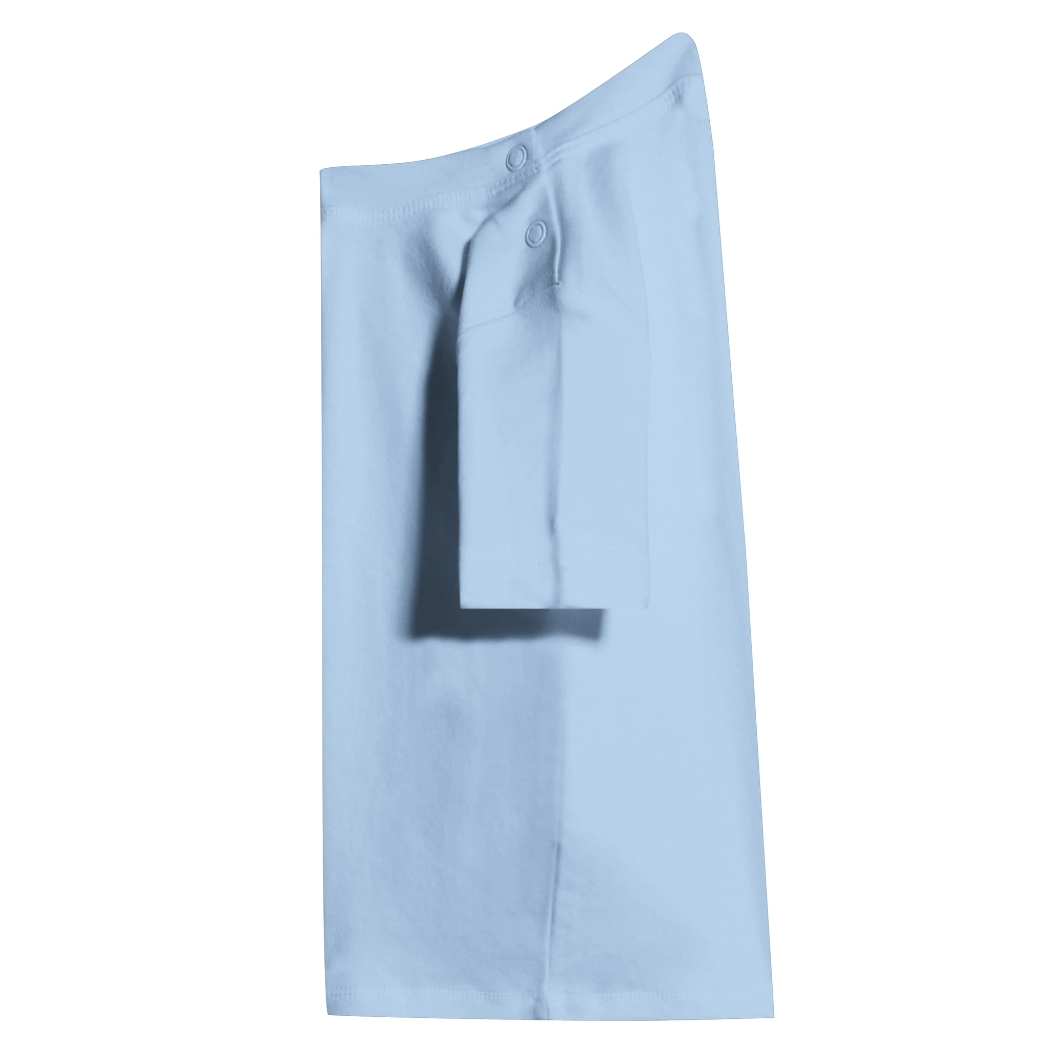 Light blue folded Leoni Cotton Baby Tee offering breathable softness and comfort, ideal for custom prints and everyday wear.