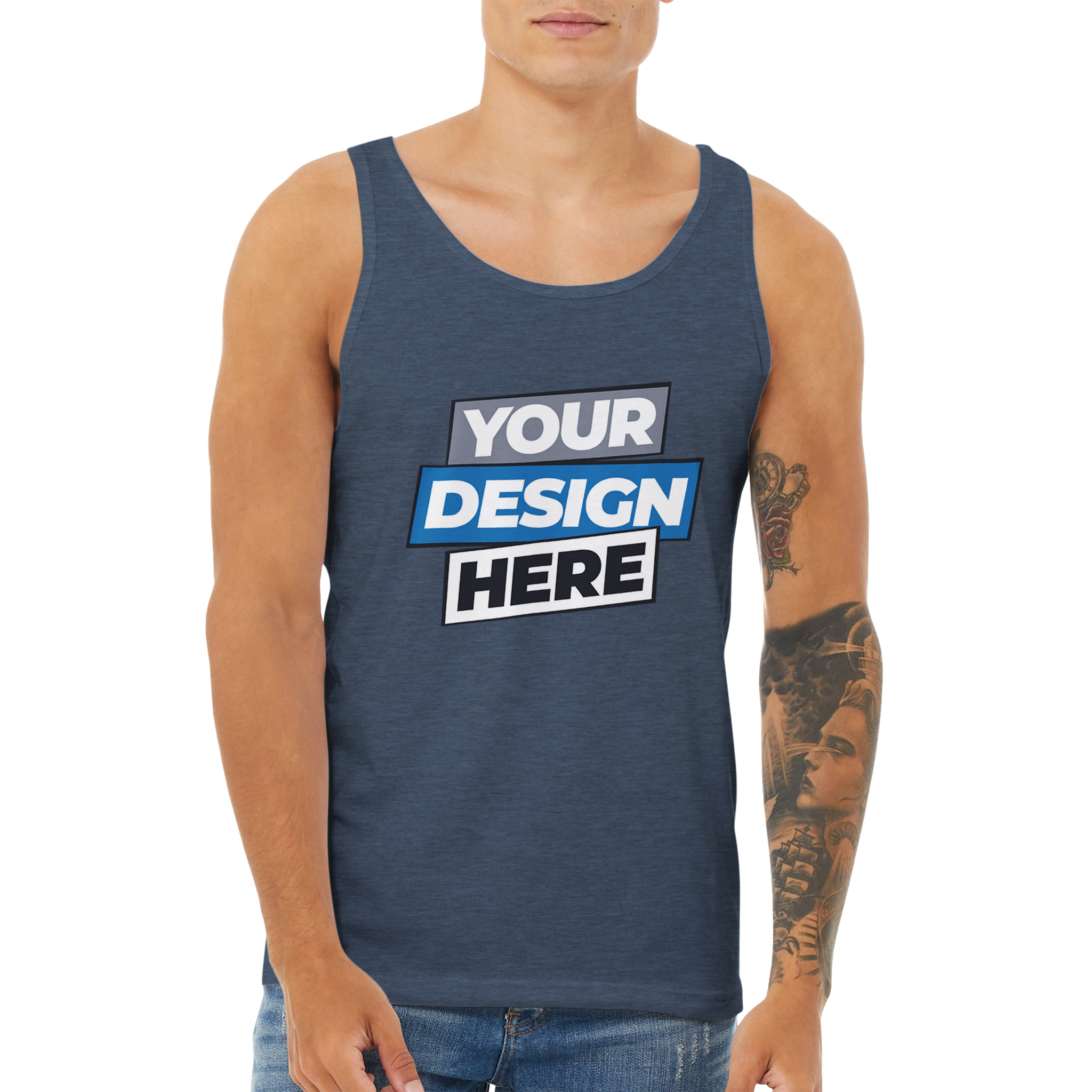 Unisex Calvoro cotton tank with custom design, soft and breathable. Ideal for layering or wearing solo. Perfect for full-front prints.