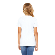 Back view of child wearing white Tivvi Kids Cotton Tee, showcasing soft fabric and modern crew neck design.