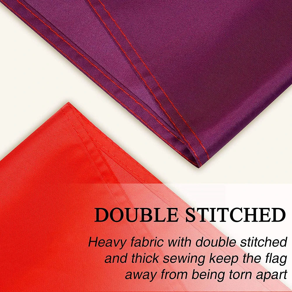 Close-up of double-stitched fabric on Glory to Ukraine Heroes flag, showcasing durable sewing features for enhanced durability.