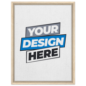 Framed canvas with customizable design space, features sustainable wood frame and rich texture, perfect for personalized art.