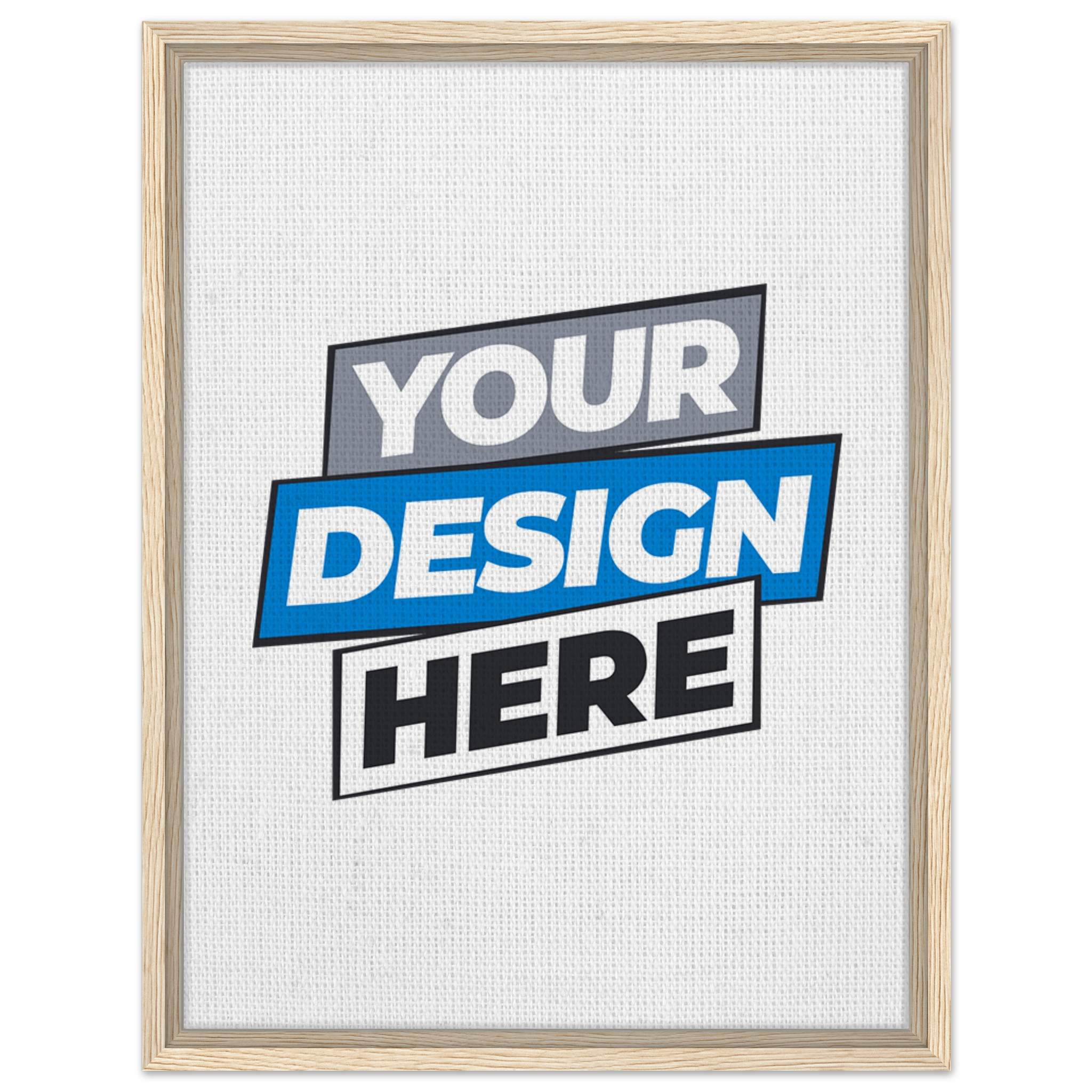 Framed canvas with customizable design space, features sustainable wood frame and rich texture, perfect for personalized art.