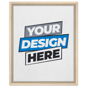 Custom framed canvas for personalized art, featuring FSC-certified wood frame and rich textured cotton-polyester blend.