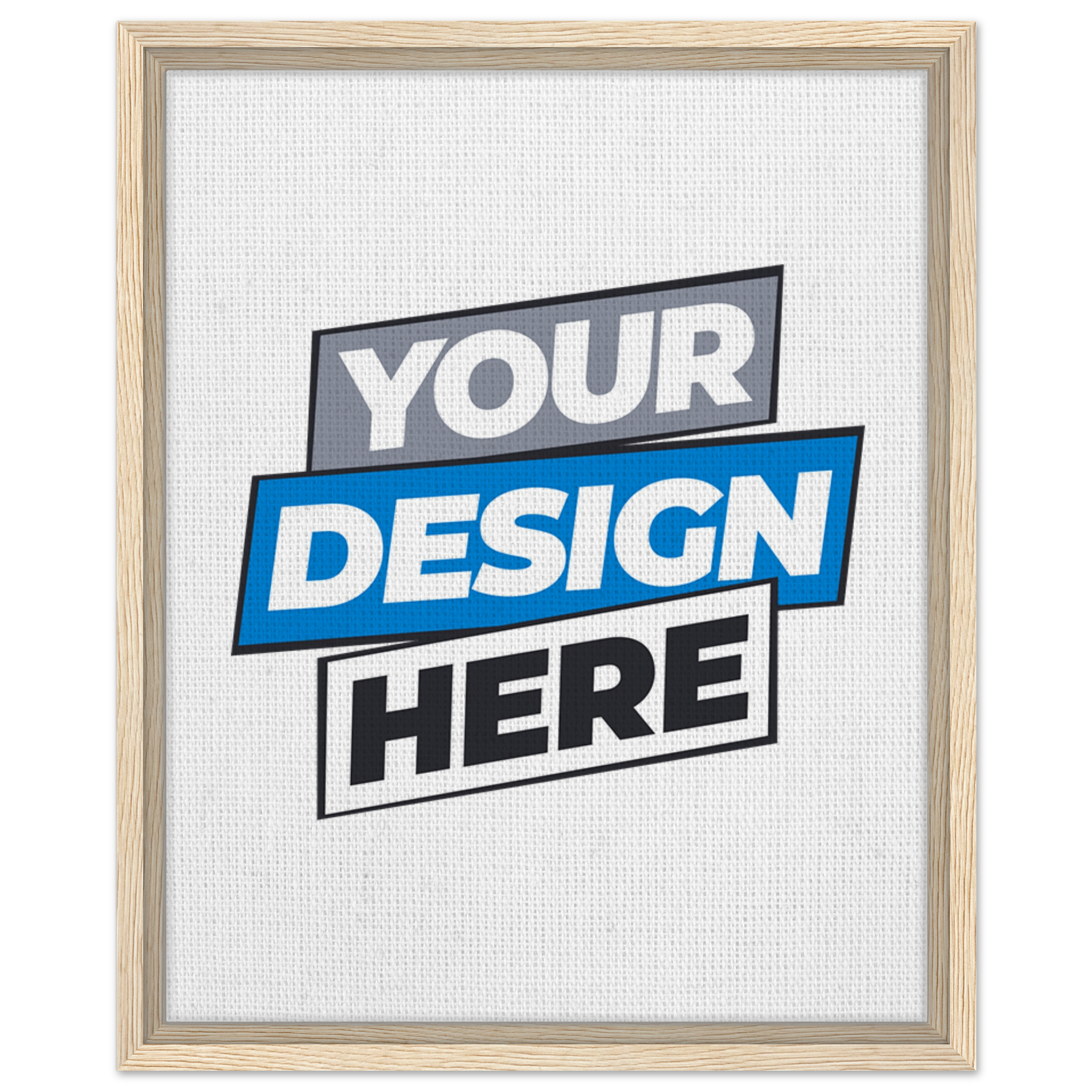 Custom framed canvas for personalized art, featuring FSC-certified wood frame and rich textured cotton-polyester blend.