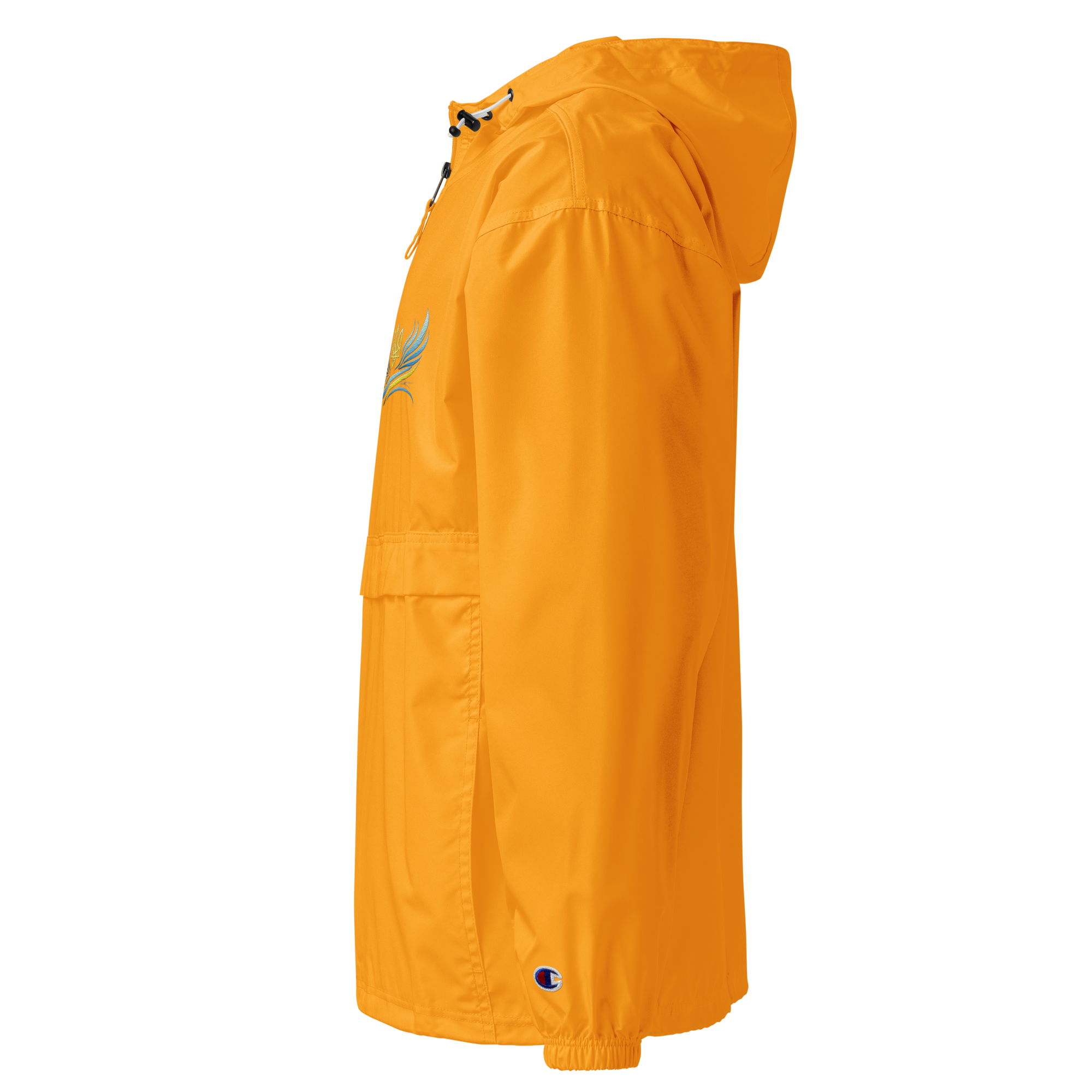 Women's Ukrainian Vibe Trizub Collection embroidered orange packable jacket by Champion