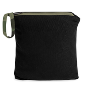 Ukrainian Vibe Trizub Collection packable jacket in compact pouch, featuring durable polyester and intricate embroidery.