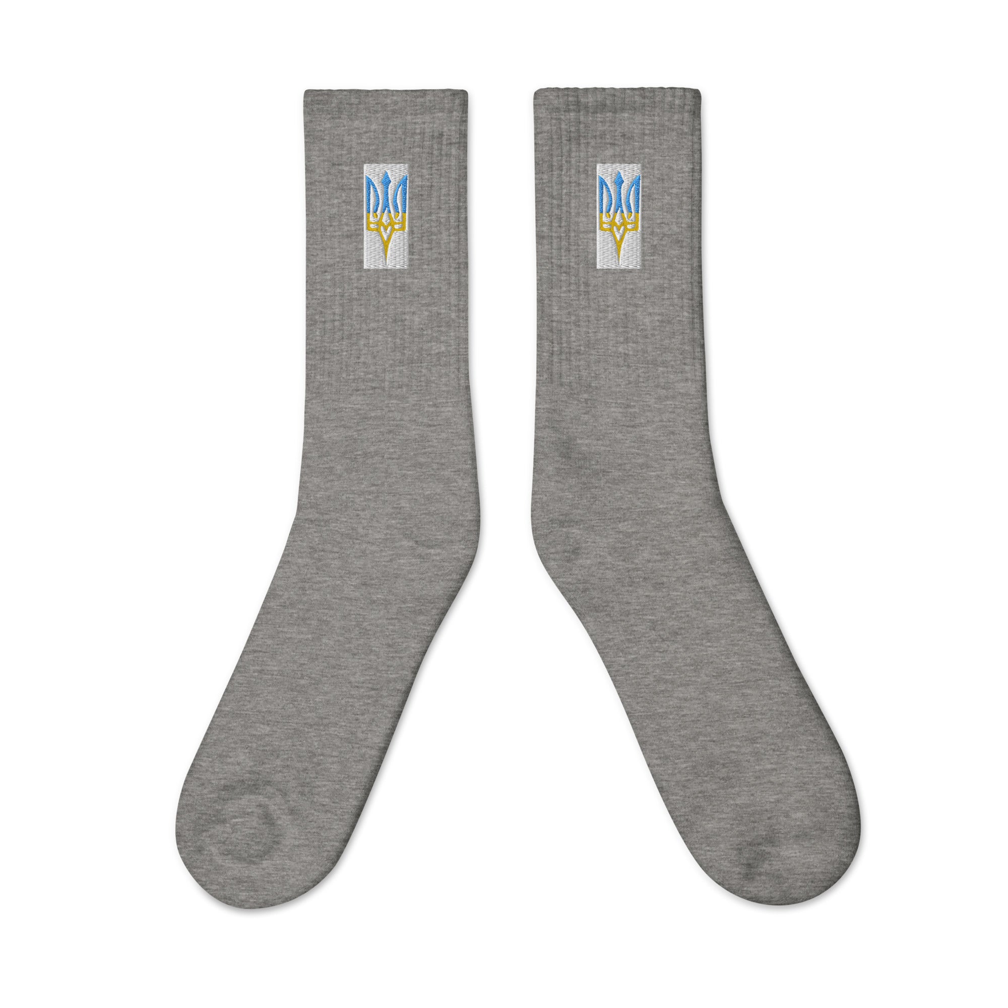 comfortable crest socks,cotton blend socks USA,cushioned sole socks,durable cotton socks,embroidered Ukraine socks,high-quality socks USA,premium quality socks,stylish Ukrainian socks,Ukraine crest design,Ukraine heritage gift,Ukraine patriotic socks,Ukra