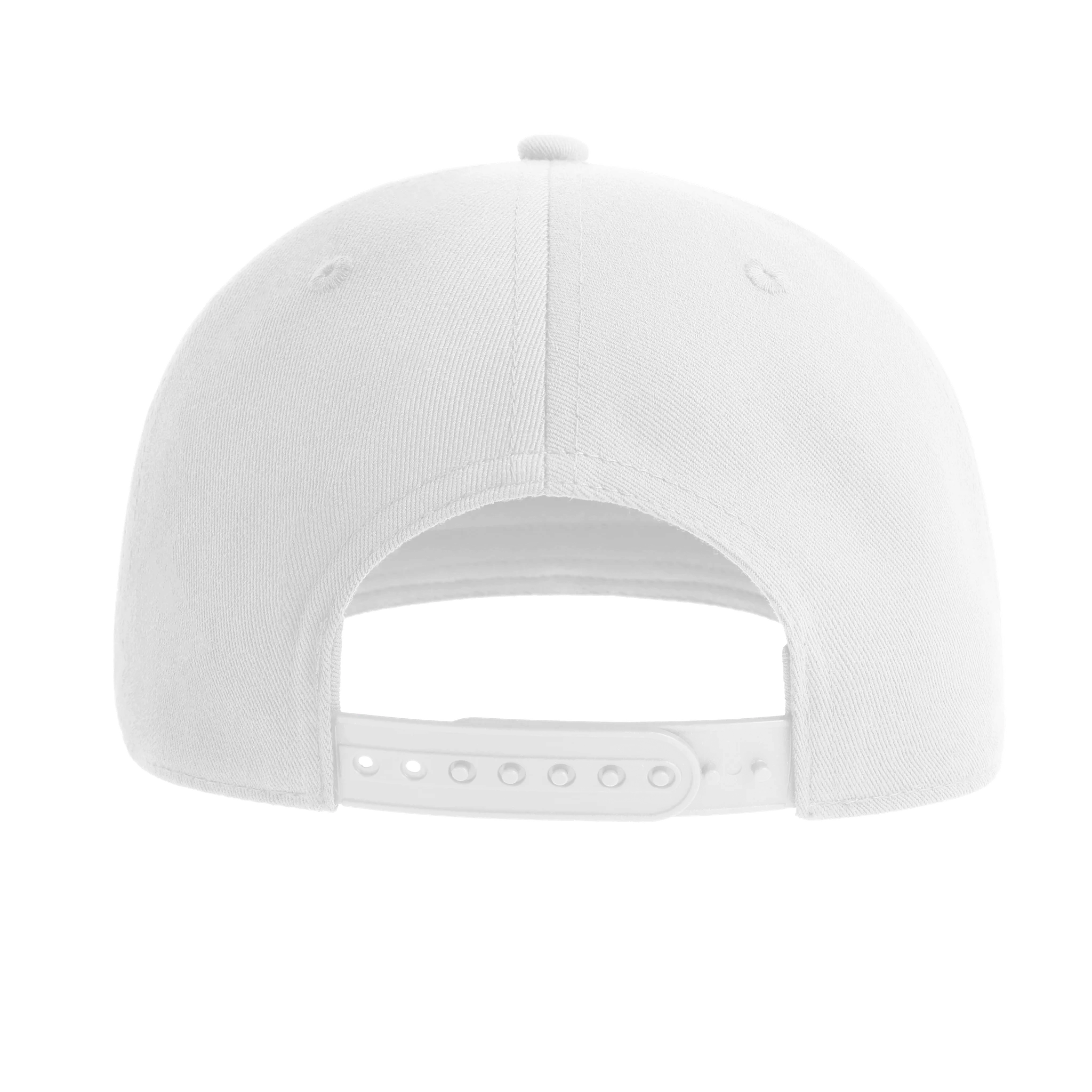 Back view of Yarven flat bill cap showcasing adjustable snapback closure for a perfect fit.