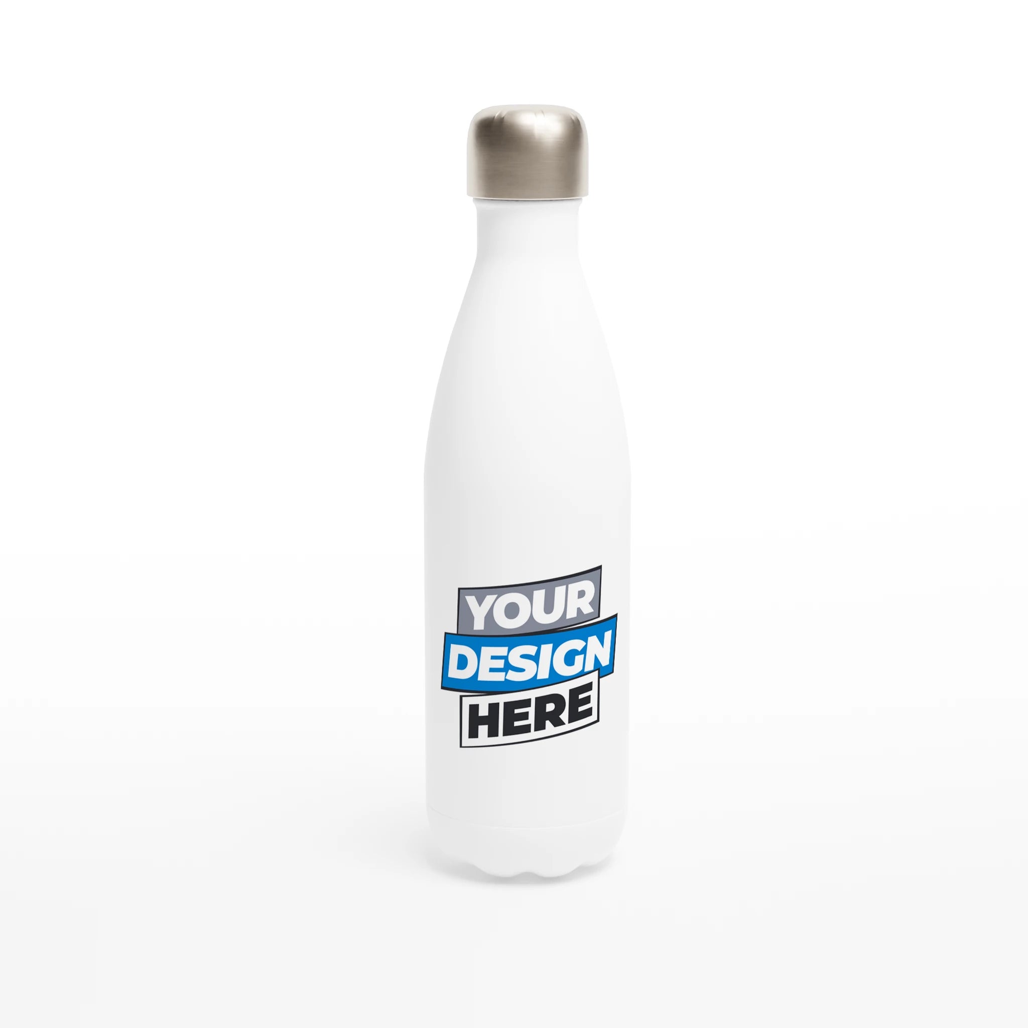 Customizable 17oz stainless steel water bottle with a sleek design and leak-proof cap, perfect for hot or cold beverages.