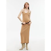 Feryn Enzyme-Washed Vest Dress showcasing ergonomic design and soft distressed cotton, perfect for effortless style.
