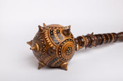 Hand-carved Ukrainian Bulava, wooden mace with intricate designs, symbolizing strength and leadership, perfect gift for men.