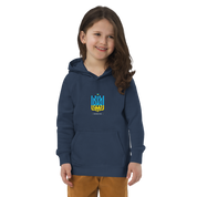 eco-friendly kids hoodie,kids eco hoodie,kids sustainable hoodie,organic cotton hoodie,premium kids hoodie,recycled polyester hoodie,soft cotton hoodie for kids,Trizub emblem sweatshirt,Ukrainian emblem hoodie,Ukrainian pride clothing,Ukrainian symbol clo
