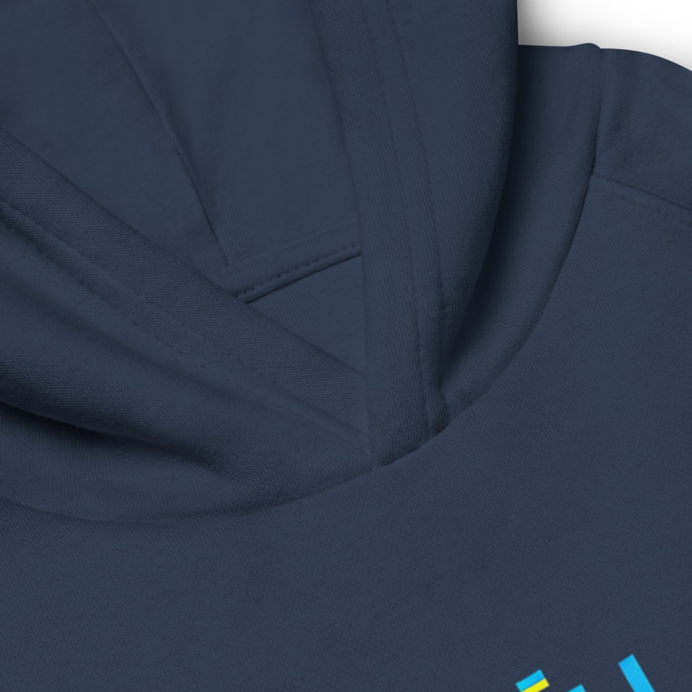 eco-friendly kids hoodie,kids eco hoodie,kids sustainable hoodie,organic cotton hoodie,premium kids hoodie,recycled polyester hoodie,soft cotton hoodie for kids,Trizub emblem sweatshirt,Ukrainian emblem hoodie,Ukrainian pride clothing,Ukrainian symbol clo