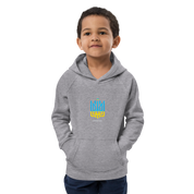 eco-friendly kids hoodie,kids eco hoodie,kids sustainable hoodie,organic cotton hoodie,premium kids hoodie,recycled polyester hoodie,soft cotton hoodie for kids,Trizub emblem sweatshirt,Ukrainian emblem hoodie,Ukrainian pride clothing,Ukrainian symbol clo