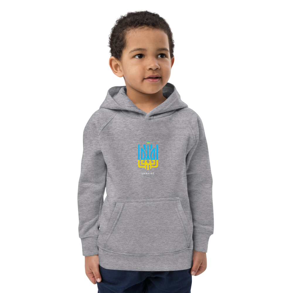 eco-friendly kids hoodie,kids eco hoodie,kids sustainable hoodie,organic cotton hoodie,premium kids hoodie,recycled polyester hoodie,soft cotton hoodie for kids,Trizub emblem sweatshirt,Ukrainian emblem hoodie,Ukrainian pride clothing,Ukrainian symbol clo