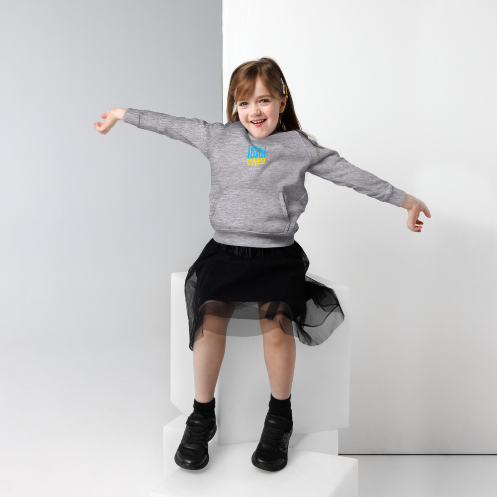 eco-friendly kids hoodie,kids eco hoodie,kids sustainable hoodie,organic cotton hoodie,premium kids hoodie,recycled polyester hoodie,soft cotton hoodie for kids,Trizub emblem sweatshirt,Ukrainian emblem hoodie,Ukrainian pride clothing,Ukrainian symbol clo