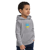 eco-friendly kids hoodie,kids eco hoodie,kids sustainable hoodie,organic cotton hoodie,premium kids hoodie,recycled polyester hoodie,soft cotton hoodie for kids,Trizub emblem sweatshirt,Ukrainian emblem hoodie,Ukrainian pride clothing,Ukrainian symbol clo