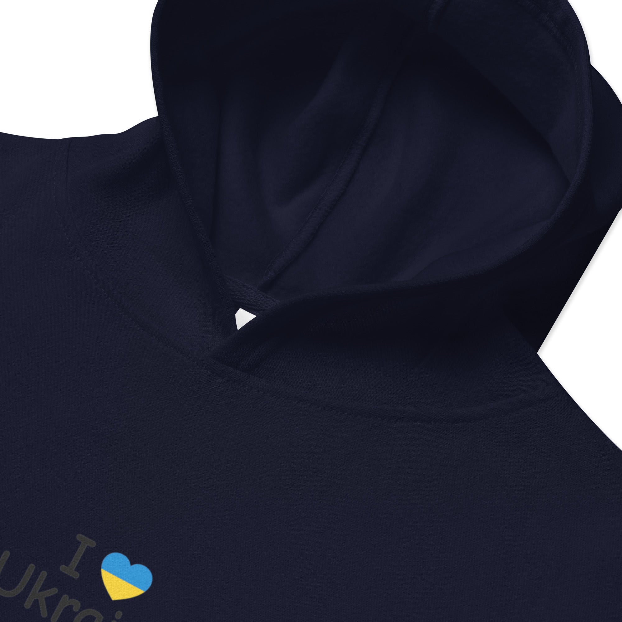 Kids fleece hoodie with "I Love Ukraine" design and soft fabric, featuring durable material and elastic cuffs for cozy adventures.