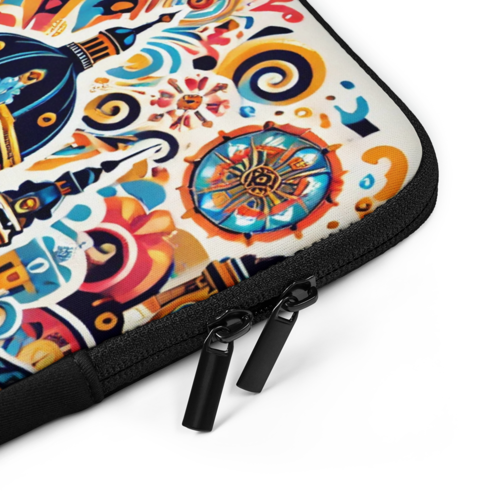 Львівське народне мистецтво Laptop Sleeve with Trizub – неопреновий водонепроникний чохол з м’якою підкладкою для ноутбуків 13" та 15"