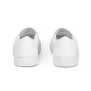 Rear view of Gold Ukrainian Trizub Slip-On Canvas Shoes showcasing durable canvas and comfortable design features.