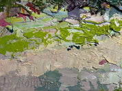 Original Ukrainian landscape oil painting by artist Leonid K., showcasing rich textures and colors of the countryside on canvas