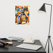 Ukrainian Transformer poster in a modern office setting with desk and lamp.