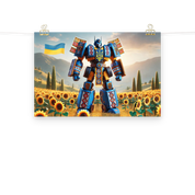 durable Transformer design,fingerprint-resistant poster,glossy and matte finish poster,premium Transformer artwork,sophisticated art print,thick and durable poster,Ukraine Transformer wall art,Ukraine-themed room decor,Ukrainian culture decor,Ukrainian Tr