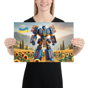 durable Transformer design,fingerprint-resistant poster,glossy and matte finish poster,premium Transformer artwork,sophisticated art print,thick and durable poster,Ukraine Transformer wall art,Ukraine-themed room decor,Ukrainian culture decor,Ukrainian Tr
