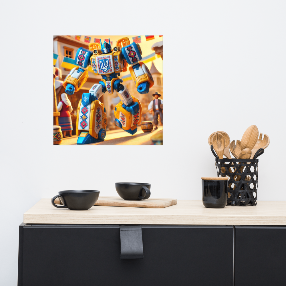 Ukrainian Transformer poster on modern kitchen wall декор