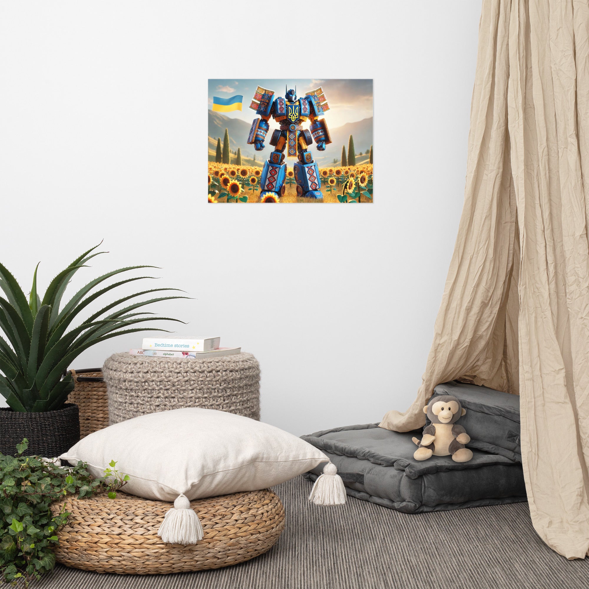 durable Transformer design,fingerprint-resistant poster,glossy and matte finish poster,premium Transformer artwork,sophisticated art print,thick and durable poster,Ukraine Transformer wall art,Ukraine-themed room decor,Ukrainian culture decor,Ukrainian Tr