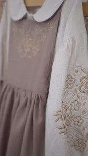 Linen embroidered dress for girls with Ukrainian folk motifs and Slavic ethnic style, made in Ukraine.