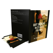 "Quit Smoking in 23 Days for Men" book cover showing a structured program for quitting smoking, featuring a person standing outside.