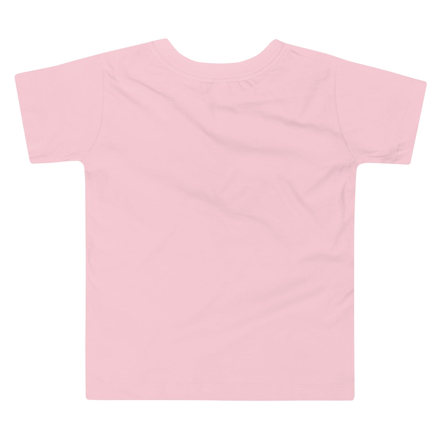 Pink toddler short sleeve T-shirt showcasing a Ukraine design made from 100% combed and ring-spun cotton, back view.