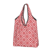Ukraine Vyshyvanka embroidery tote bag with red and white floral design, handcrafted, eco-friendly, and spacious for shopping essentials.