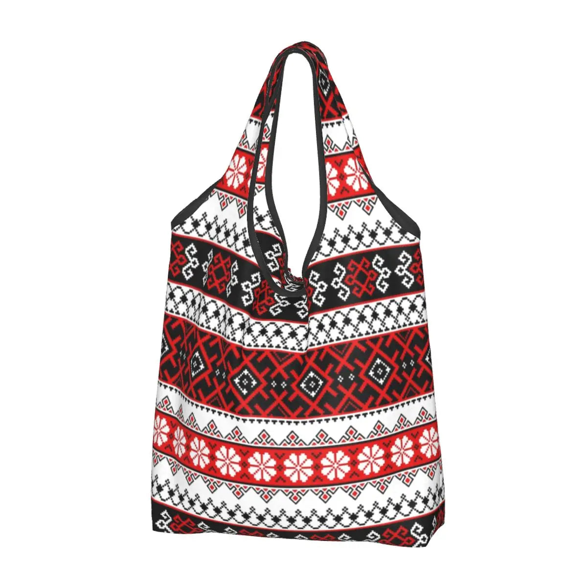 Ukraine Vyshyvanka Embroidery Tote Bag with Red and Black Pattern