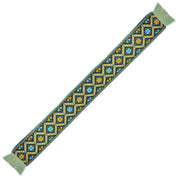 Cozy Knit Scarf with Traditional Yellow-Blue Ornament, Hypoallergenic Winter Accessory Inspired by Ukrainian Artistry