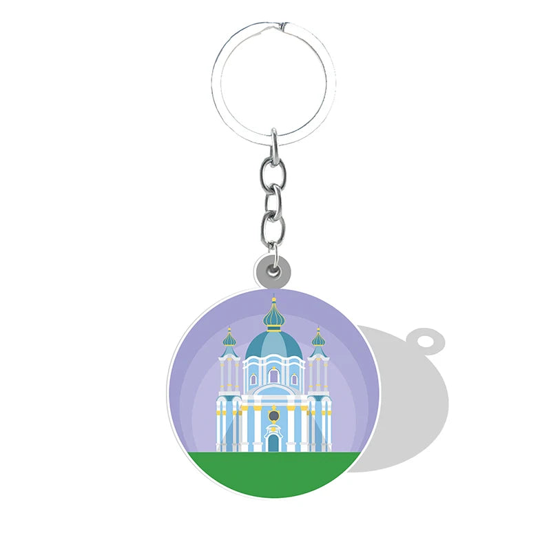 Ukrainian Trident Keychain Pendant with Iconic Symbol in Acrylic Design