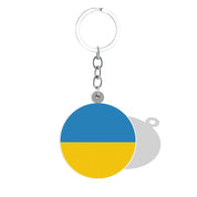 Ukrainian flag pendant keychain with blue and yellow design, representing national pride and unity.