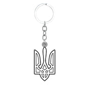 Ukrainian Trident symbol pendant keychain in acrylic resin, representing unity and strength, perfect for showing Ukrainian pride.